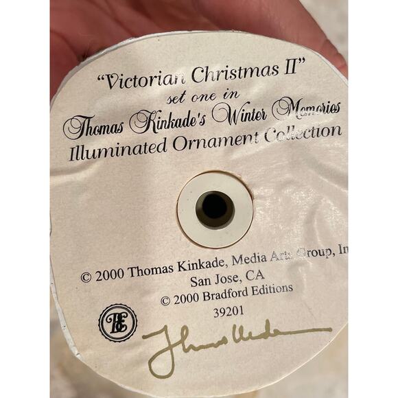 VTG Thomas Kinkade's Winter Memories Illuminated Christmas Ornaments, Set of 7 - Picture 6 of 11